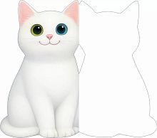 Открытка Белый Котик, 10,4*18,2см