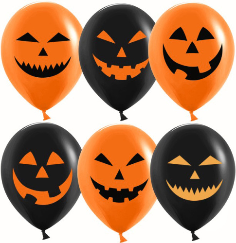 Воздушный шар латексный Тыквы на Хэллоуин, 1шт Воздушный шар латексный Тыквы на Хэллоуин, 1шт