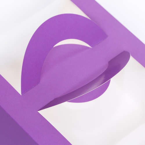 Коробка под бенто-торт с окном, сиреневый, 14×14×8 см фото 3