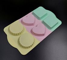 Форма для выпечки Сердце, круг, квадрат 6в1, силикон 29*17см