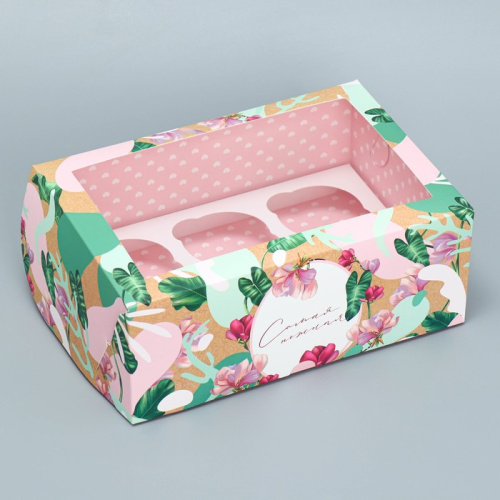 Коробка для 6 капкейков «Самая нежная», 25 х 17 х 10 см фото 3