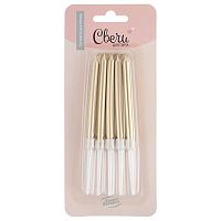 Свечи для торта Золото, Металлик, 0,6*8см, 10 шт