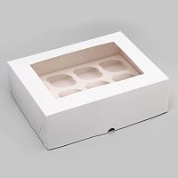 Коробка для 12 капкейков с окном, 32,5 х 25,5 х 10 см