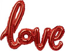 Воздушный шар фольгированный Фигура, Надпись "Love", Красный, 56см