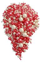 Посыпка воздушный рис в глазури Жемчуг Красный, Серебро, 50гр