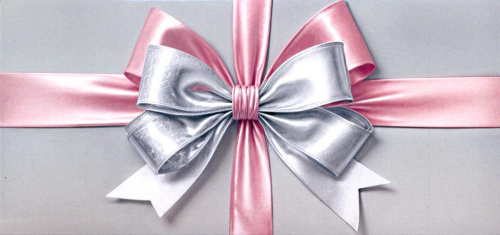 Конверт для денег Атласный бант, серый